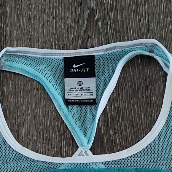 Nike Tank Top Womens Extra Small Blue Racerback Dri Fit Athletic Workout Shirt - Picture 6 of 8